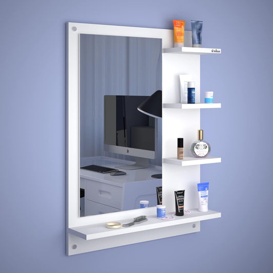 Wall Mounted Dressing Mirror with Shelf for Living Room, Bedroom and Bathroom