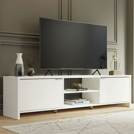 Media Console for Living Room, Modern and Spacious TV stand, Media Console with Cabinets and Shelves