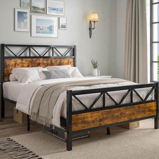 Ainur Modern Bed with Side Table