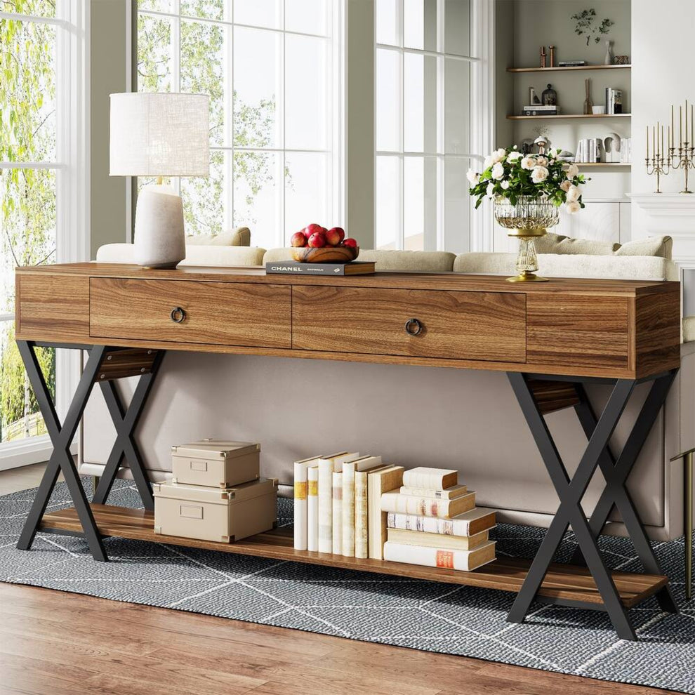 Box Type Console Table X Frame Console Table – Creative Home Furnishing